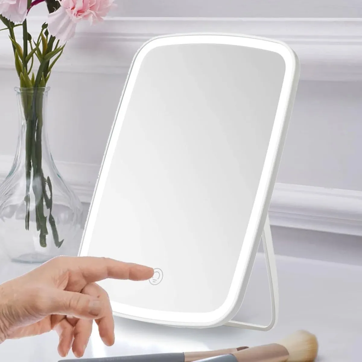 031 Espejo De Mesa Con Luces Led Recargable / Ajustable - Imagen 3