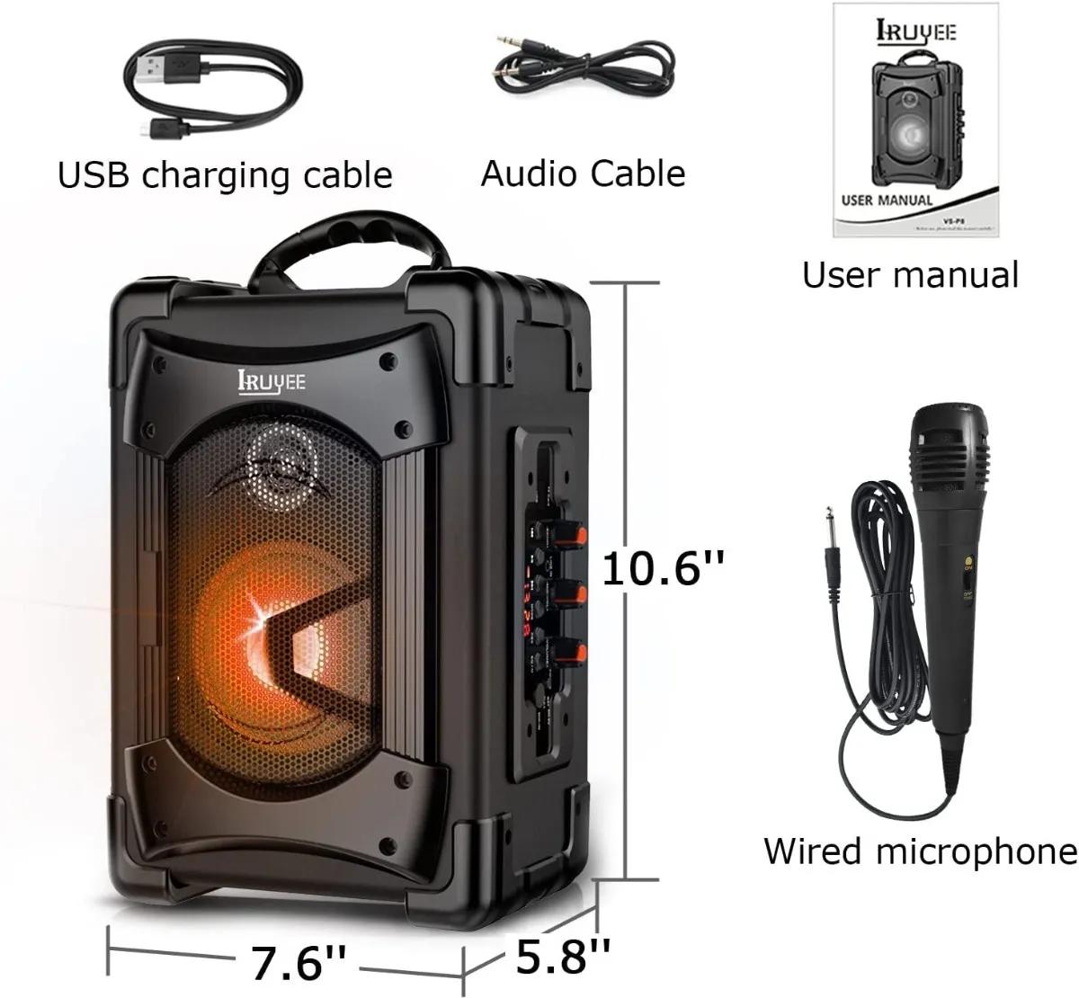 008 Corneta / Karaoke Bluetooth Recargable Portatil + Microfono - Imagen 5