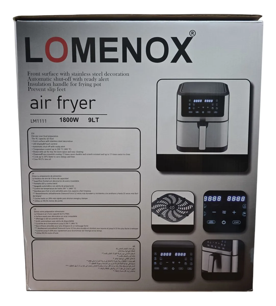 172 Freidora De Aire De 9 Litros Potencia De 1800w Multiuso - Imagen 4