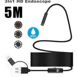 093 Camara Endoscopio 3 En 1 / 5 Metros / 1080hd