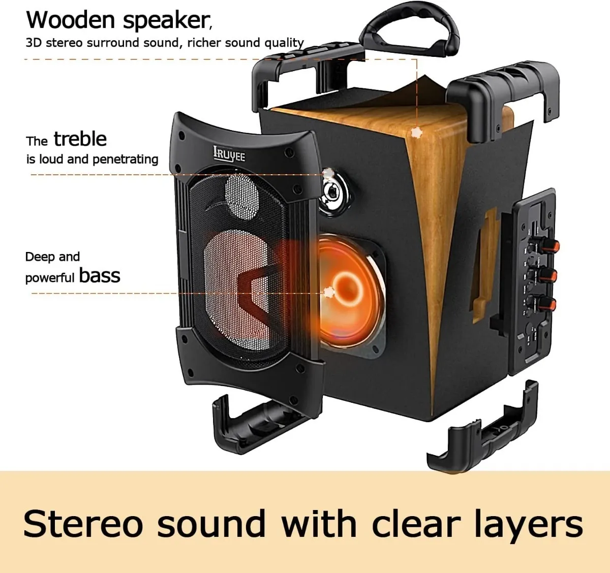 008 Corneta / Karaoke Bluetooth Recargable Portatil + Microfono - Imagen 4