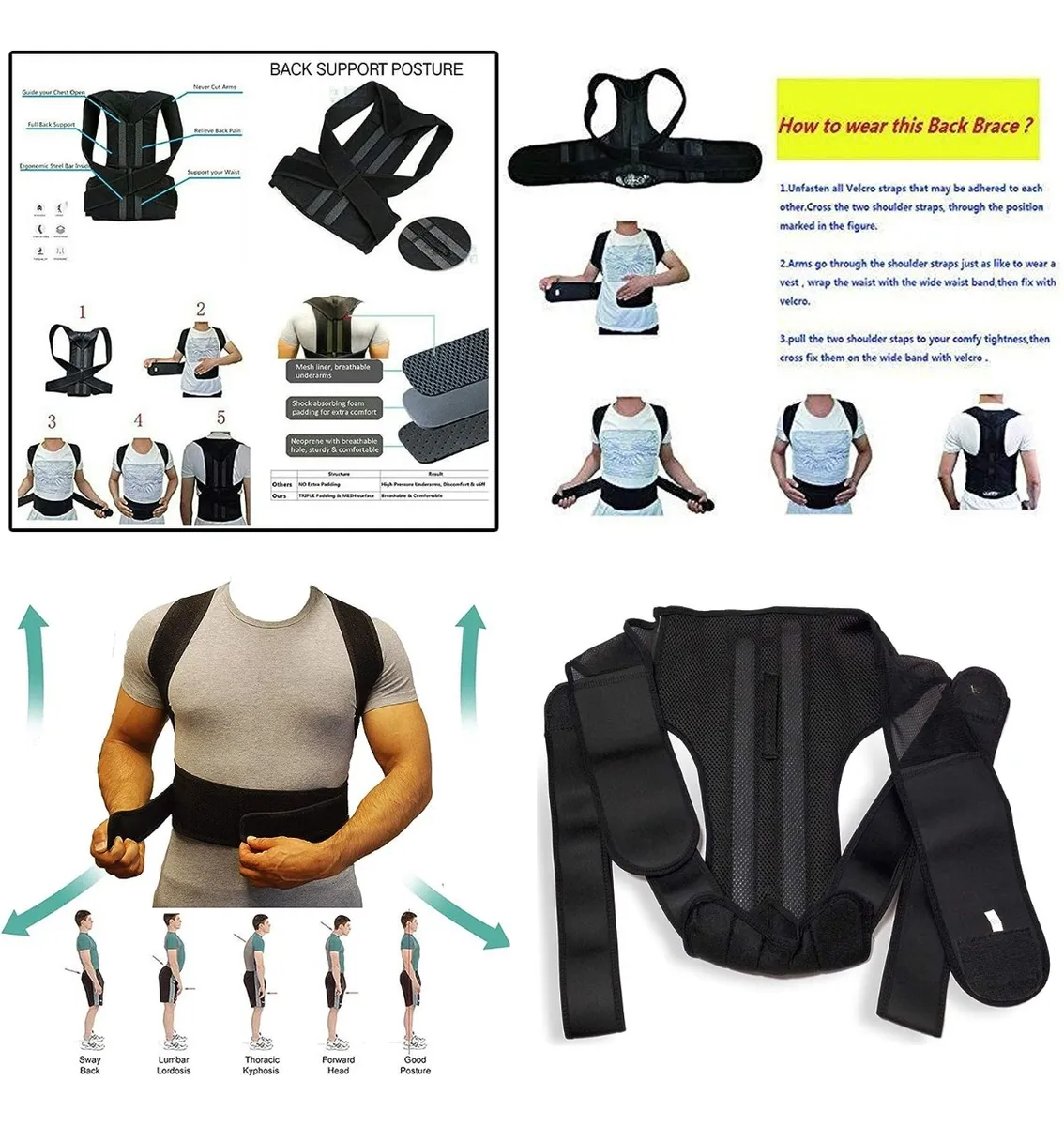 M008 Corrector De Postura / Faja Ajustable Talla Unica - Imagen 4