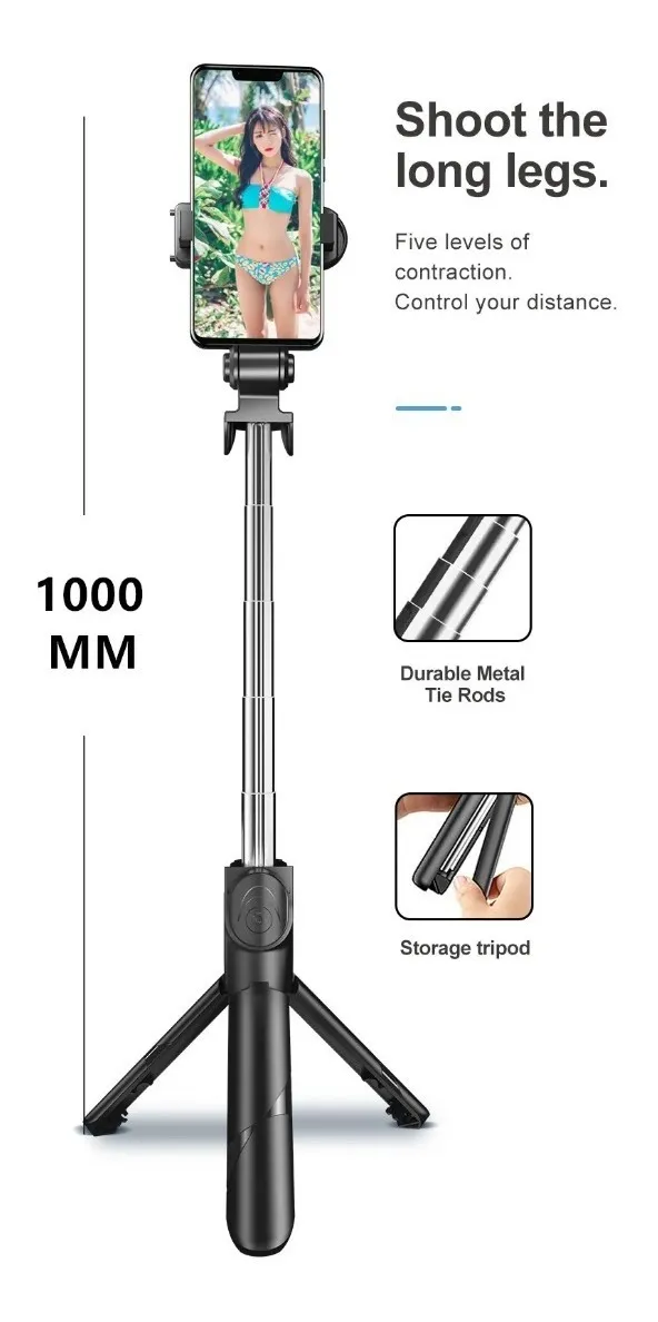 006 Tripode / Selfie Stick 2 En 1 + Bluetooth - Imagen 3