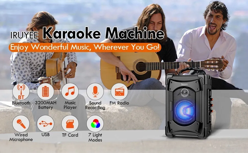 008 Corneta / Karaoke Bluetooth Recargable Portatil + Microfono - Imagen 8