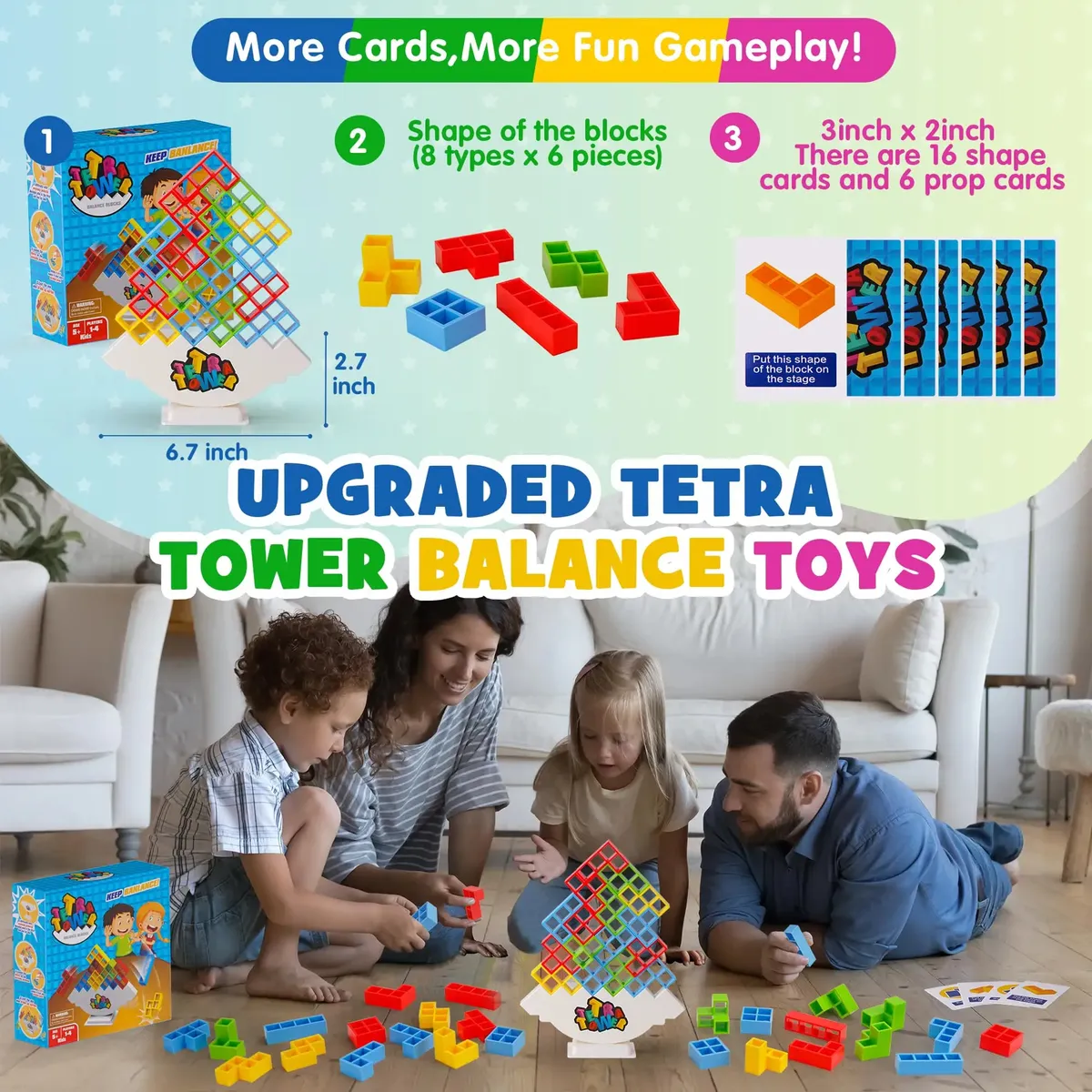 M006 Torre De Equilibrio Tetris, Rompecabeza Niños - Imagen 7