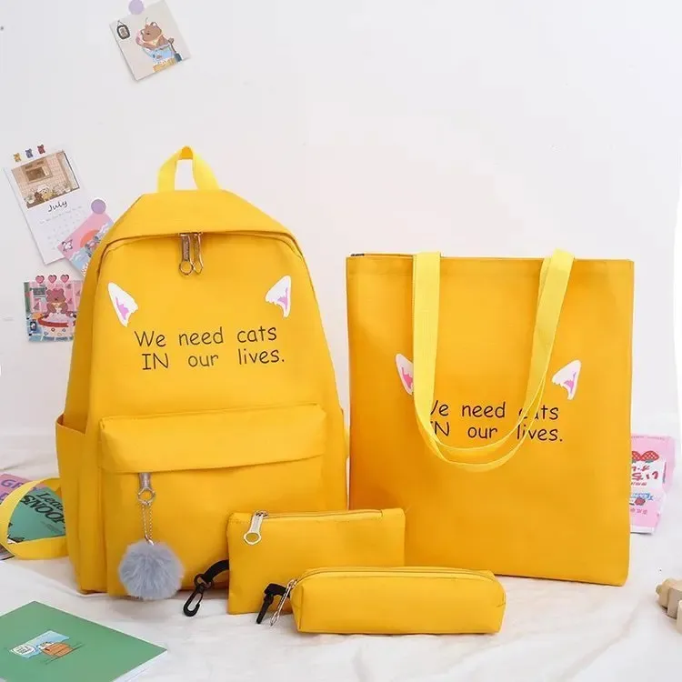 078 Bolso Escolar 4 En 1 Varios Colores Niños Niñas