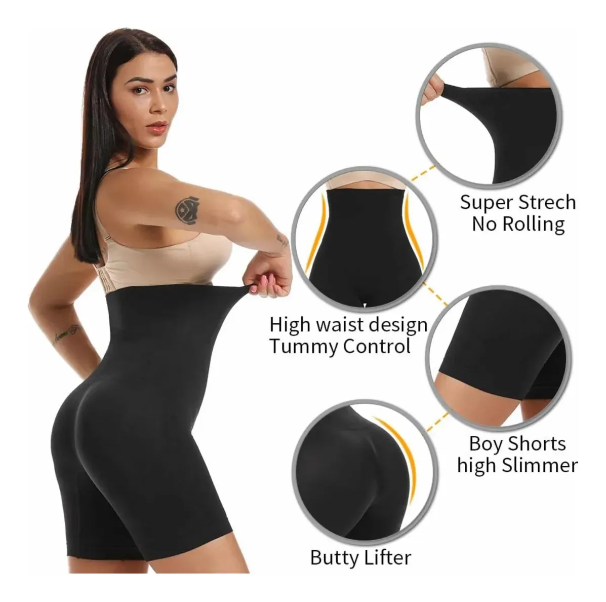 020 Faja Short Moldeadora Levanta Cola De Licra Corte Alto - Imagen 2