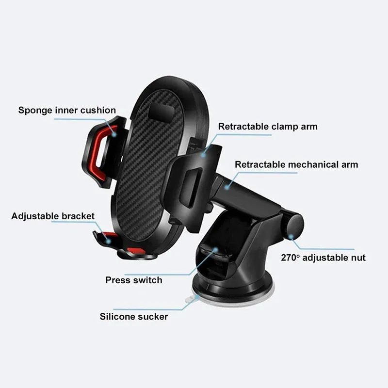 194 Base / Soporte Aereo Para Telefonos Carros Universal - Imagen 3
