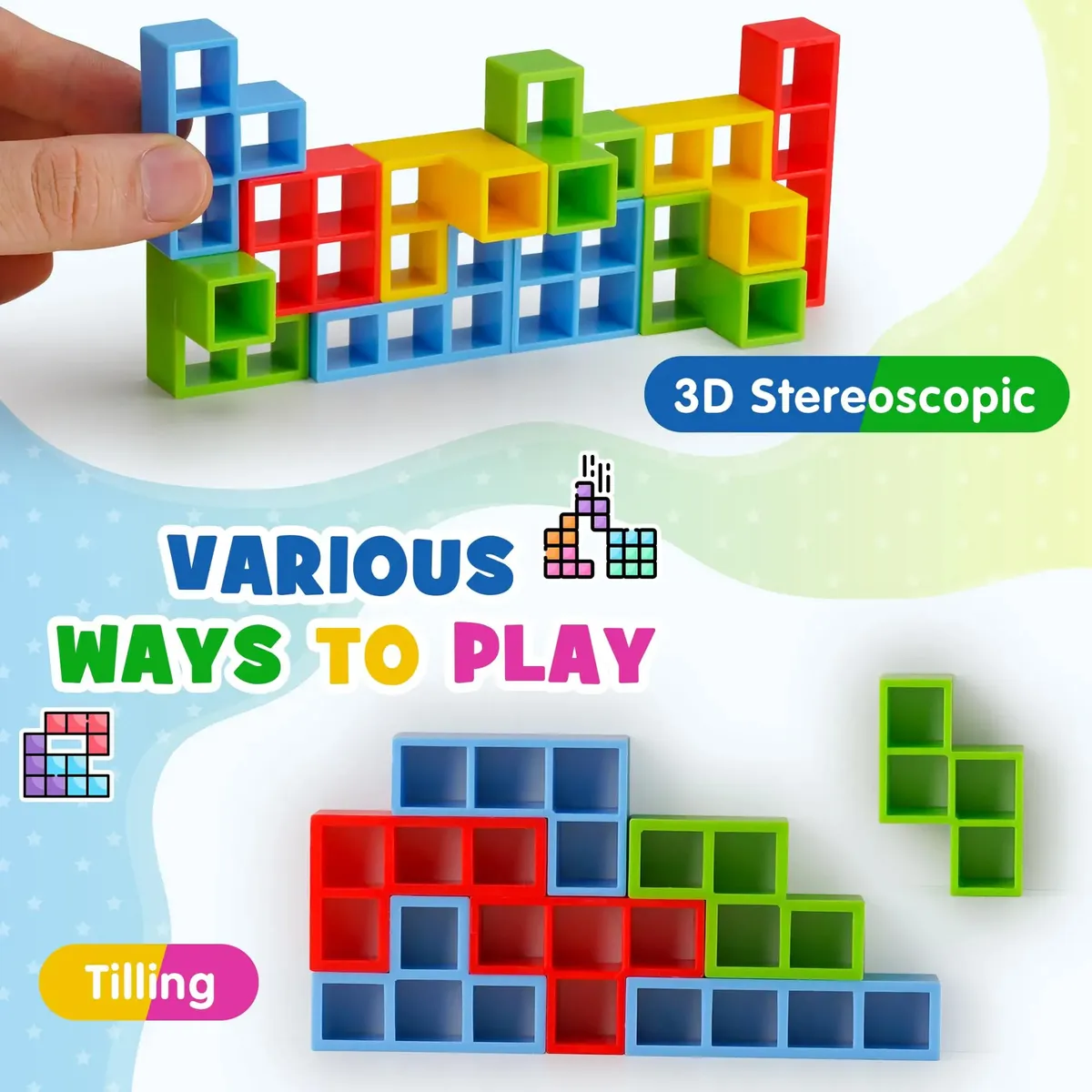 M006 Torre De Equilibrio Tetris, Rompecabeza Niños - Imagen 6