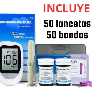 188 Glucometro Digital / 50 Lancetas / 50 Tiras