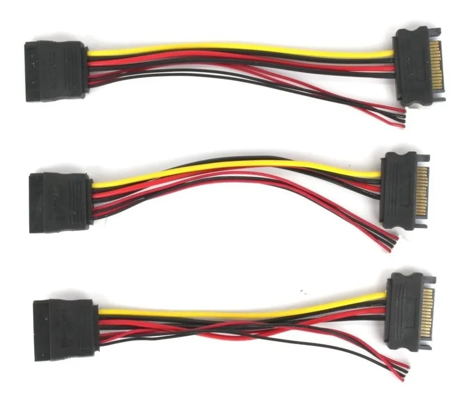 047 Cable Sata Hembra Macho 15 Pines + Mini 4 Pin