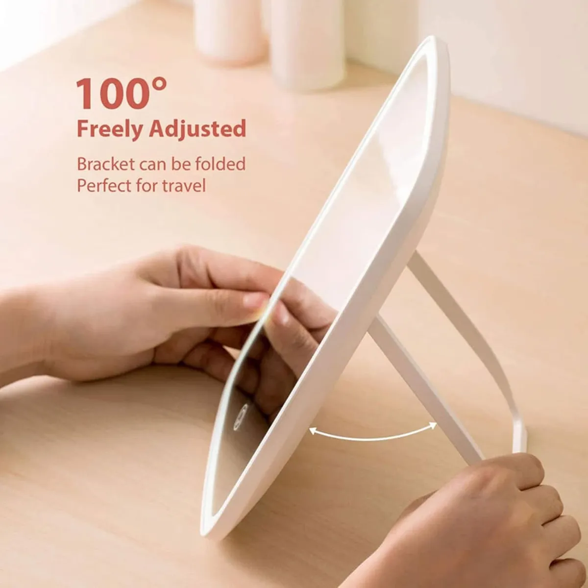 031 Espejo De Mesa Con Luces Led Recargable / Ajustable - Imagen 9