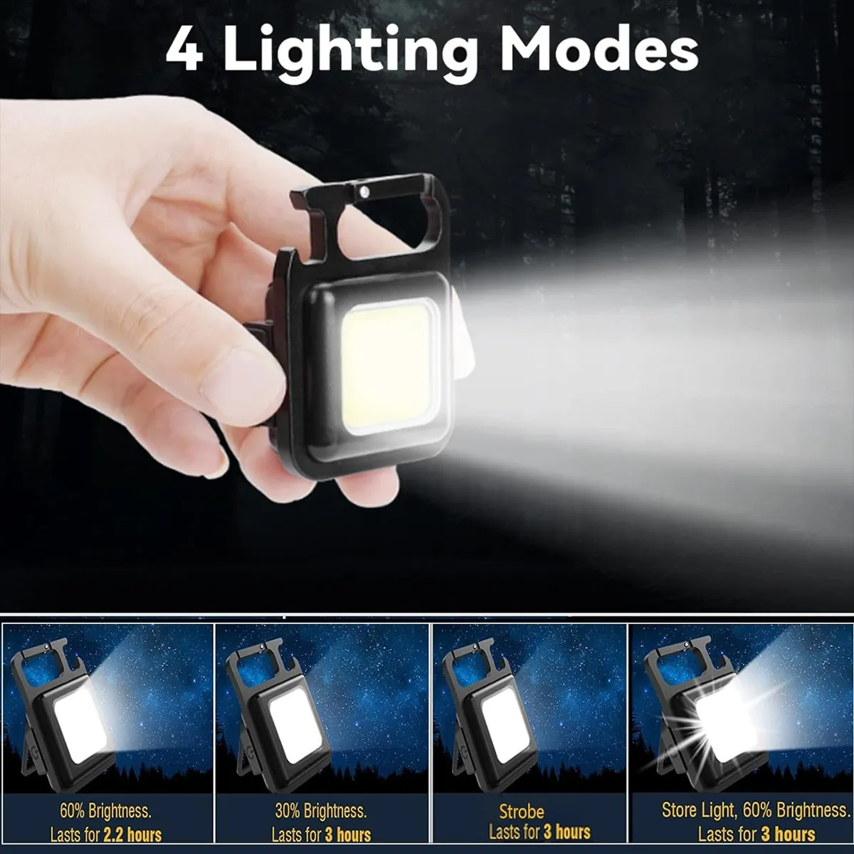 M002 Linterna Llavero Led / Recargable De Alta Potencia - Imagen 4
